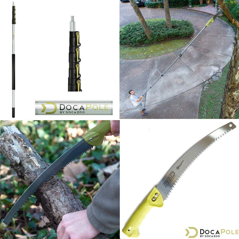 DOCAZOO DOCA Gardening Tools 7-30 Ft - Extension Pole for Tree Trimming, Fruit Picker, Roof Rake for Leaves - Pole Saw - Image 3